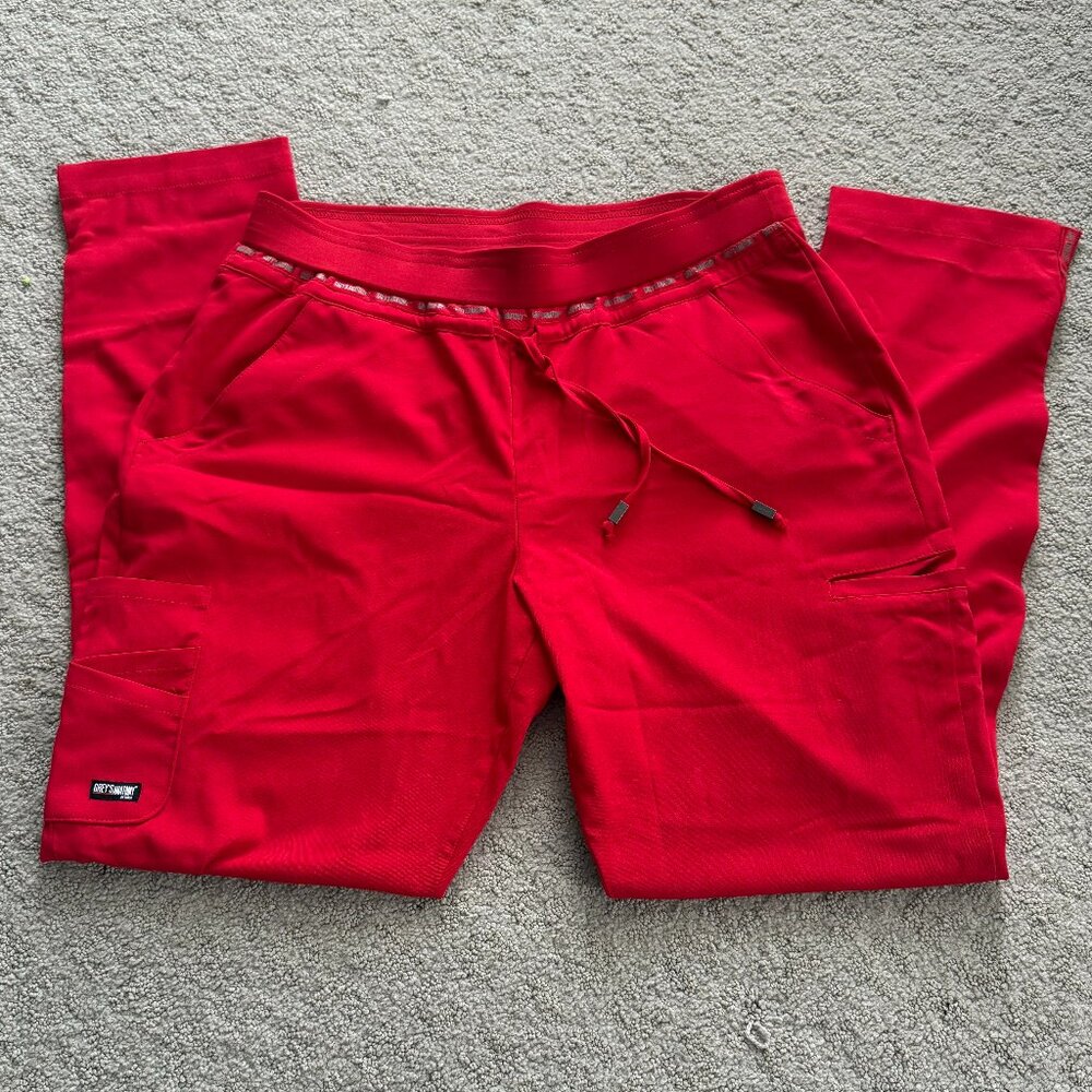 Grey's Anatomy Scrub Pants, Red, Size M